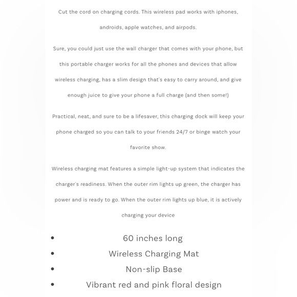 Floral Wireless Charging Pad - Picture 10 of 10